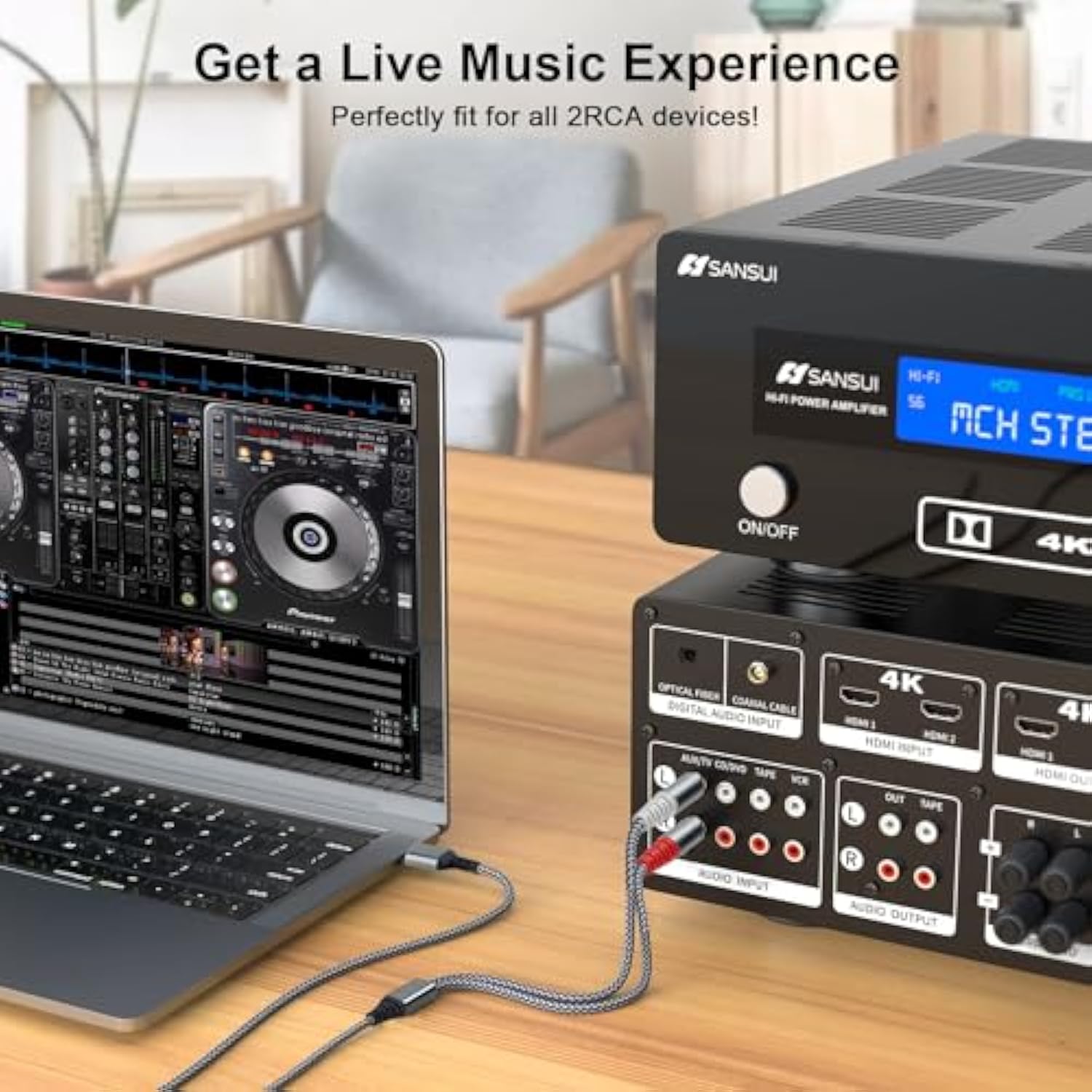 Compatible With Usb To Rca Audio Cable, 4Ft Usb To 2Rca Male Stereo Y Splitter Adapter For Usb A Laptop, Linux, Windows, Desktops, Ps4 And Amplifiers, Home Theater, Speaker