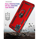 For Samsung Galaxy A12 Phone Case, Samsung A12 Case With Hd Screen Protector, [Military Grade 16Ft. Drop Tested] Ring Shockproof Protective Phone Case For Samsung Galaxy A12,Red