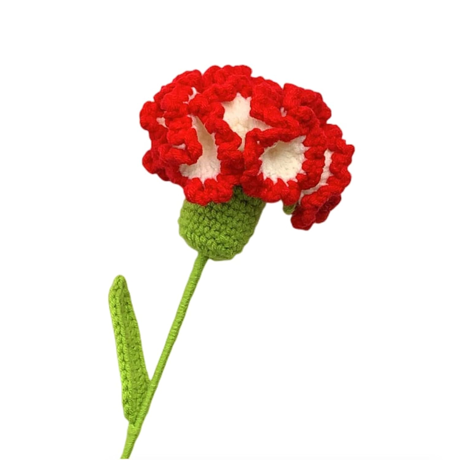 Crochet Flowers,1 Pcs Knitted Artificial Wool Carnation For Wedding Bouquet Birthday Party Anniversary (Purple)