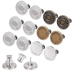 12 Sets Buttons Pins For Loose Jeans?No Sew Jeans Button Replacement?Pants Button Tightener For Waist?Button Pins For Jeans To Make Smaller,Women'S Novelty Buttons?Reusable And Adjustable