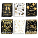 12Pcs Happy New Year Coloring Books Bulk, Black White New Year Hat Wine Glass Pattern Coloring Book Year Of 2026 For Holiday Party Activities Fillers Spring Festival Diy Drawing Book