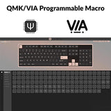 C2 Pro Wired Custom Mechanical Keyboard Full Size Layout Qmk/Via Programmable Macro White Backlit With Tactile Brown Switch Oem Profile Double-Shot Pbt Keycaps For Mac Windows Linux