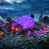 9FT Halloween Inflatables Decorations Purple Spider Yard LEDs Decor