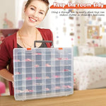 Large 48 Grids Clear Plastic Organizer Box With Dividers, Adjustable Compartment Plastic Arts Crafts Storage Containers For Hobby Small Parts, Jewelry Bead Tackle Organizer Storage Box Case
