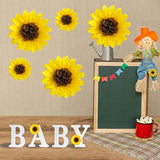 Sunflower Tissue Paper Pom Poms Décor Yellow Flowers Wall Hanging Party Decorations Birthday Bridal Baby Shower Wedding Classroom 12" 8" Pack Of 10