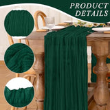 12 Pack Cheesecloth Table Runner 10Ft Christmas Gauze Boho Table Runners For Wedding Decor Bridal Shower Decorations Baby Shower Party(35" X 120")(Emerald Green)