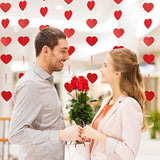 6 Pieces Valentine Heart Garland Banner Red Paper Heart Hanging Mall Window Display Party Decoration Garland Photo Props Backdrop