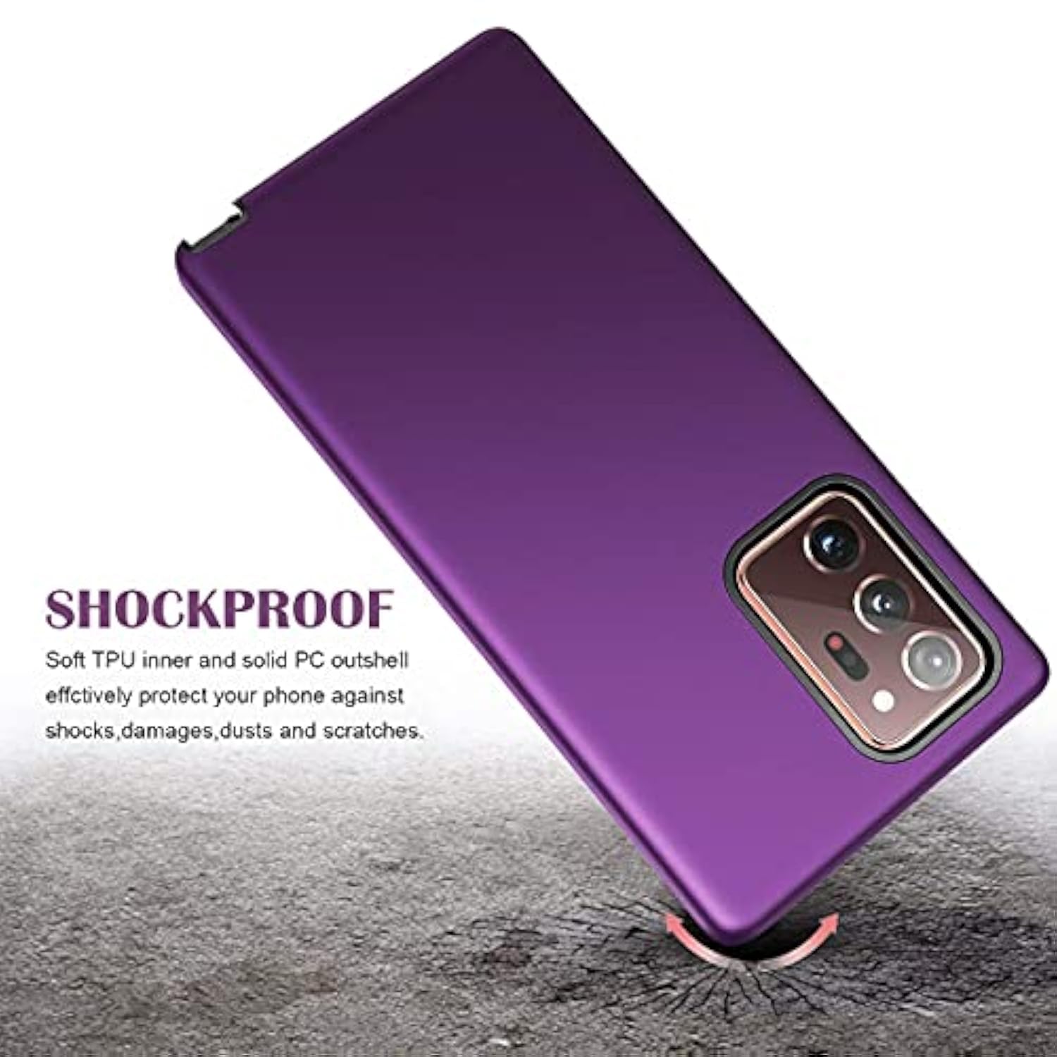For Galaxy Note 20 Ultra Case, Cover 3 In 1 Full Body Heavy Duty Protection Hybrid Shockproof Tpu Bumper Protective Case For Samsung Galaxy Note 20 Ultra 6.9Inch Purple