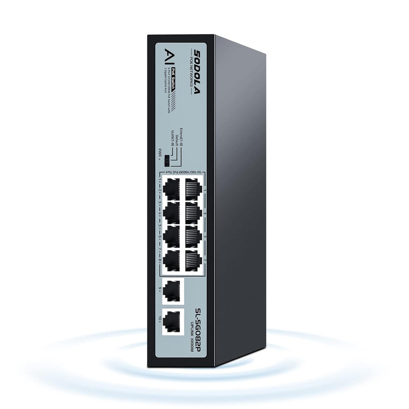 8 Port Gigabit Poe Switch With 2 Gigabit Uplink,802.3Af/At Compliant, 120W Bui