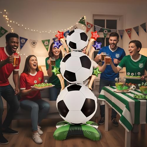 3.8ft Giant Standing Soccer Balloons, 1Pack Soccer Party Decorations