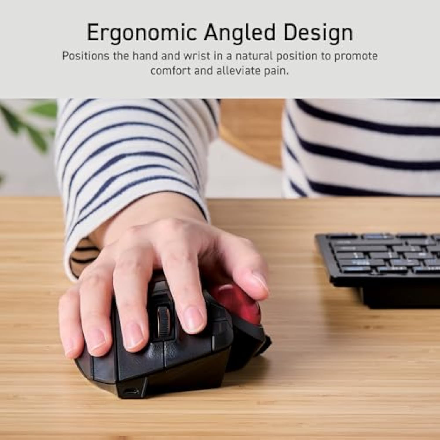 ELECOM Trackball Mouse Wireless, Ergonomic Mouse, 3 Device Connection, Wired (USB), Bluetooth, Track Ball Mouse, Thumb Control, Compatible for PC, Laptop, Mac, Windows, macOS, EX-G Pro (M-XPT1MRXBK)