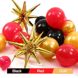 158 Pcs Red Carpet Red Black Gold Balloons Garland Arch Kit With 65 X 2 Ft Carpet 3 Stars And Different Size Balloons For Casino Birthday Las Vegas Night Poker Party New Year'S Eve Movie