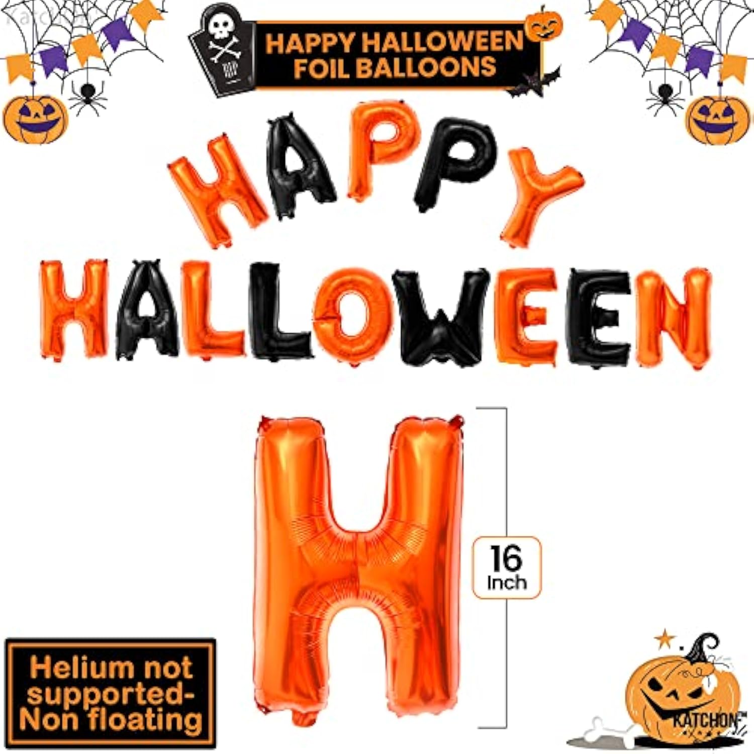 20Pcs Happy Halloween Balloons - Jack O’Lantern Pumpkin Party Decorations for Spooky Fun