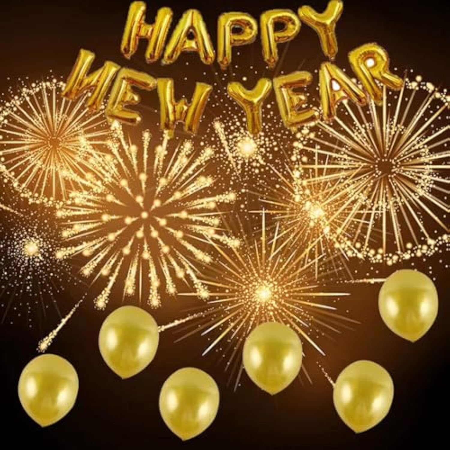 16 Inch Happy New Year Gold Foil Balloon Banner Party Decoration