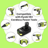 2-Pack 3.0Ah P102 18V Lithium Battery Replacement for Ryobi Cordless Tools