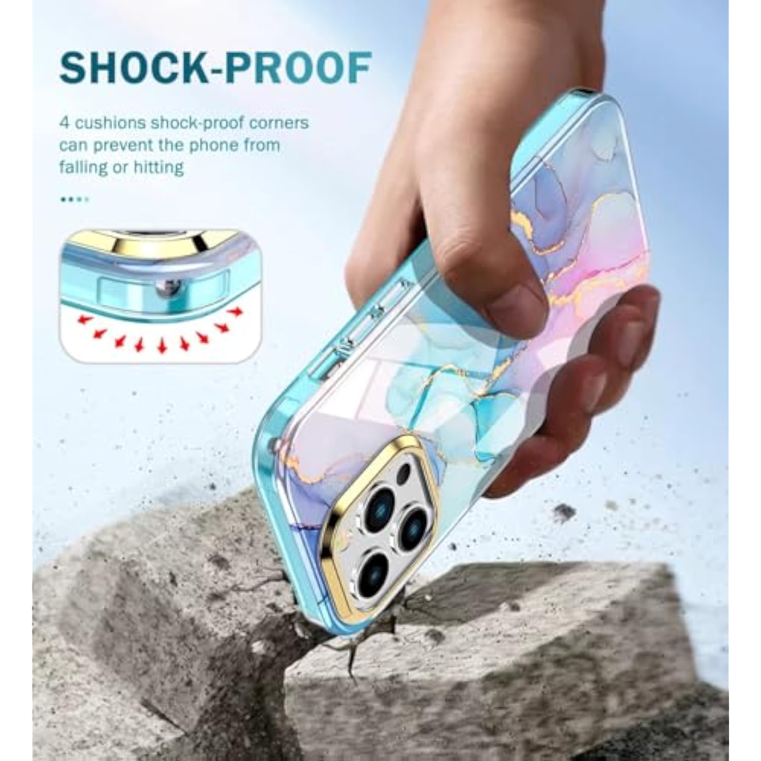 Cute Marble Case For Iphone 14 Pro Max 6.7 Inch Built With Screen Protector, Lightweight And Stylish Full Body Shockproof Protective Rugged Tpu Case For Women/Girls