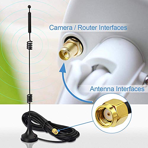 Dual Band Wifi 2.4Ghz 5Ghz 5.8Ghz 9Dbi Magnetic Base Mimo Rp-Sma Male Antenna 4-Pack For Wifi Router Wireless Network Card Usb Adapter Security Ip Camera