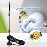 Dual Band Wifi 2.4Ghz 5Ghz 5.8Ghz 9Dbi Magnetic Base Mimo Rp-Sma Male Antenna 4-Pack For Wifi Router Wireless Network Card Usb Adapter Security Ip Camera