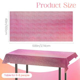 2 Pcs Pink Holographic Plastic Tablecloths Laser Table Covers 40" X 108" Foil Disposable Table Cloths For Party Birthday Wedding Christmas Holiday Party Decorations