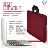 Second Skin 17" Laptop Sleeve Waterproof Laptop Bag, Protective Drop-proof Case for Macbooks, Notebooks, or Ultrabooks, Slim with Handles & Extra Storage Pocket Wine