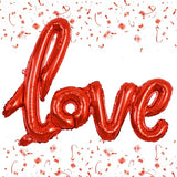 Valentine's Day Balloons Large Red LOVE Foil Banner,42 Inch Mylar Foil Letters Balloons Reusable Material for Wedding Bridal Shower Anniversary Engagement Party Decorations Supplies