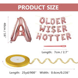 30Th 40Th 50Th 60Th 70Th 80Th Birthday Decorations, Birthday Balloons Banner (Rose Gold) - 16" Large Inflatable Letters, 900" Ribbon & Two Threading Needles Diy Kit