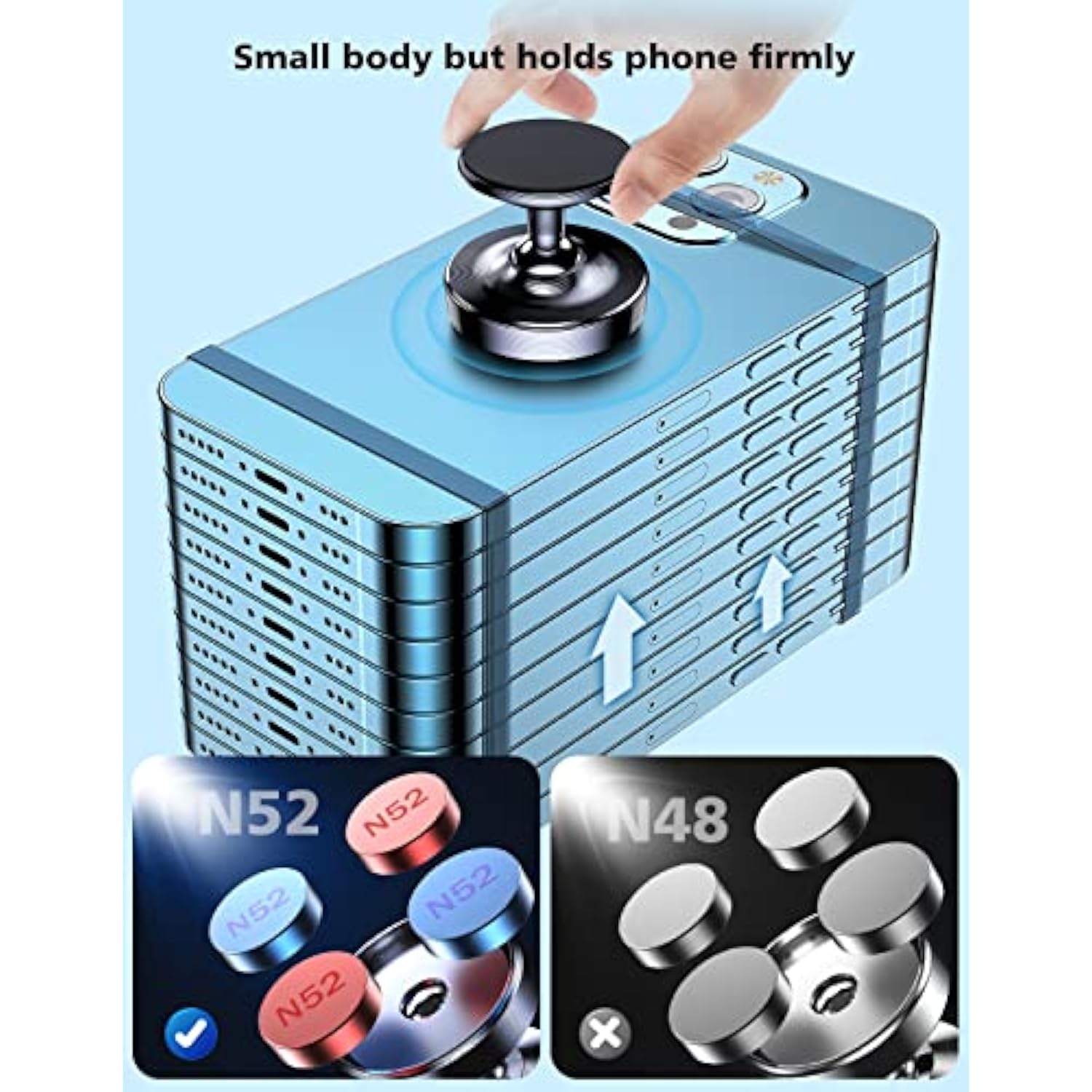 2 Pack Magnetic Phone Holder For Car, [ Strong Magnet ] Magnetic Phone Holder, [ 360° Rotation ] Phone Magnet For Car, Compatible With All Smartphones, Must Be Used With Metal Pad, Black