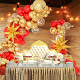 146Pcs Red And Gold Balloon Garland Arch Kit, Red Gold Balloons With Gold Exploding Star Foil Balloons For Graduation, Valentine'S Day, Wedding, Anniversary, Engagement, Birthday Party Decorations