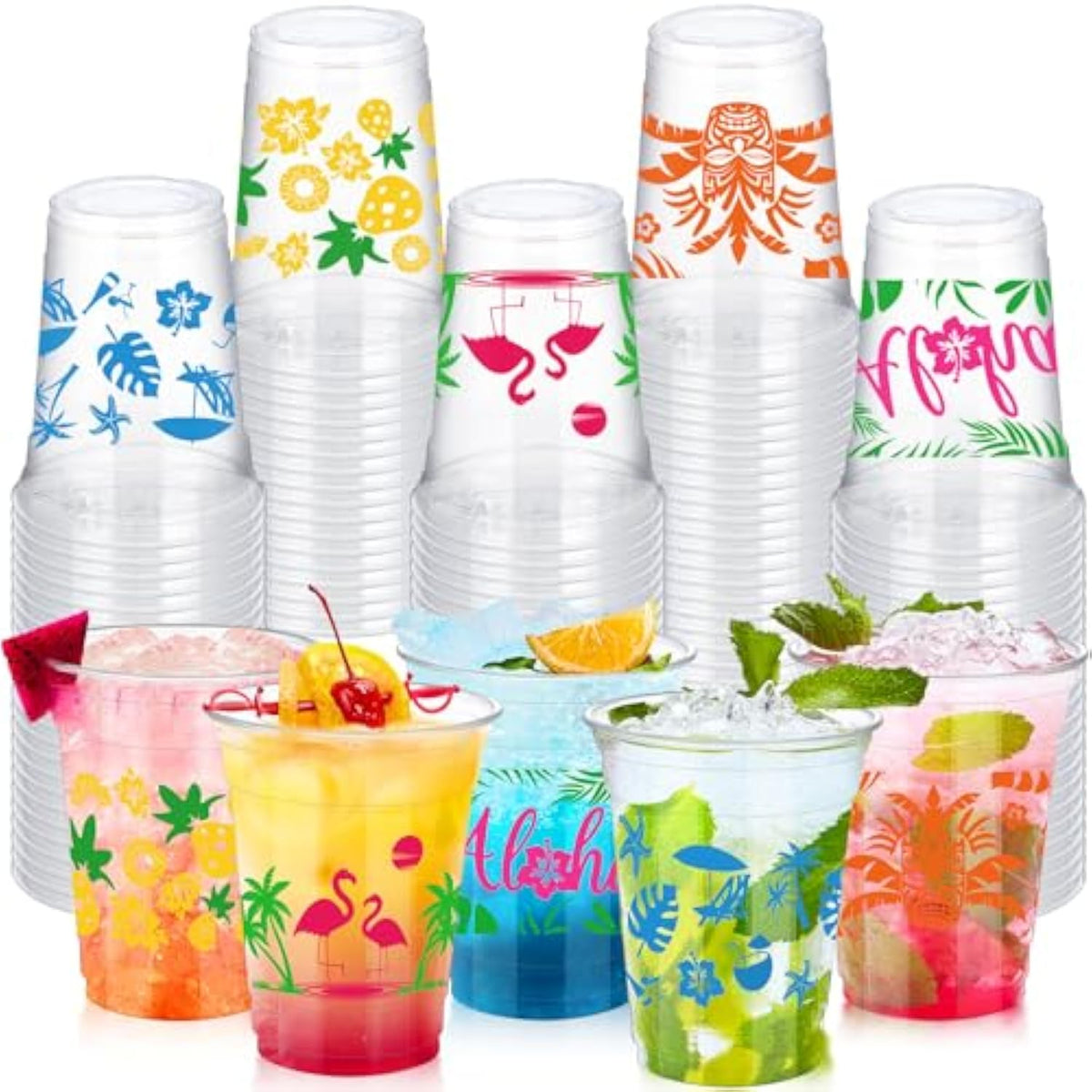 100 Pcs Christmas Plastic Cups 12 Oz Clear Disposable Xmas Trees Snowflake Drinking Cups For Christmas Winter Holiday Party Supplies