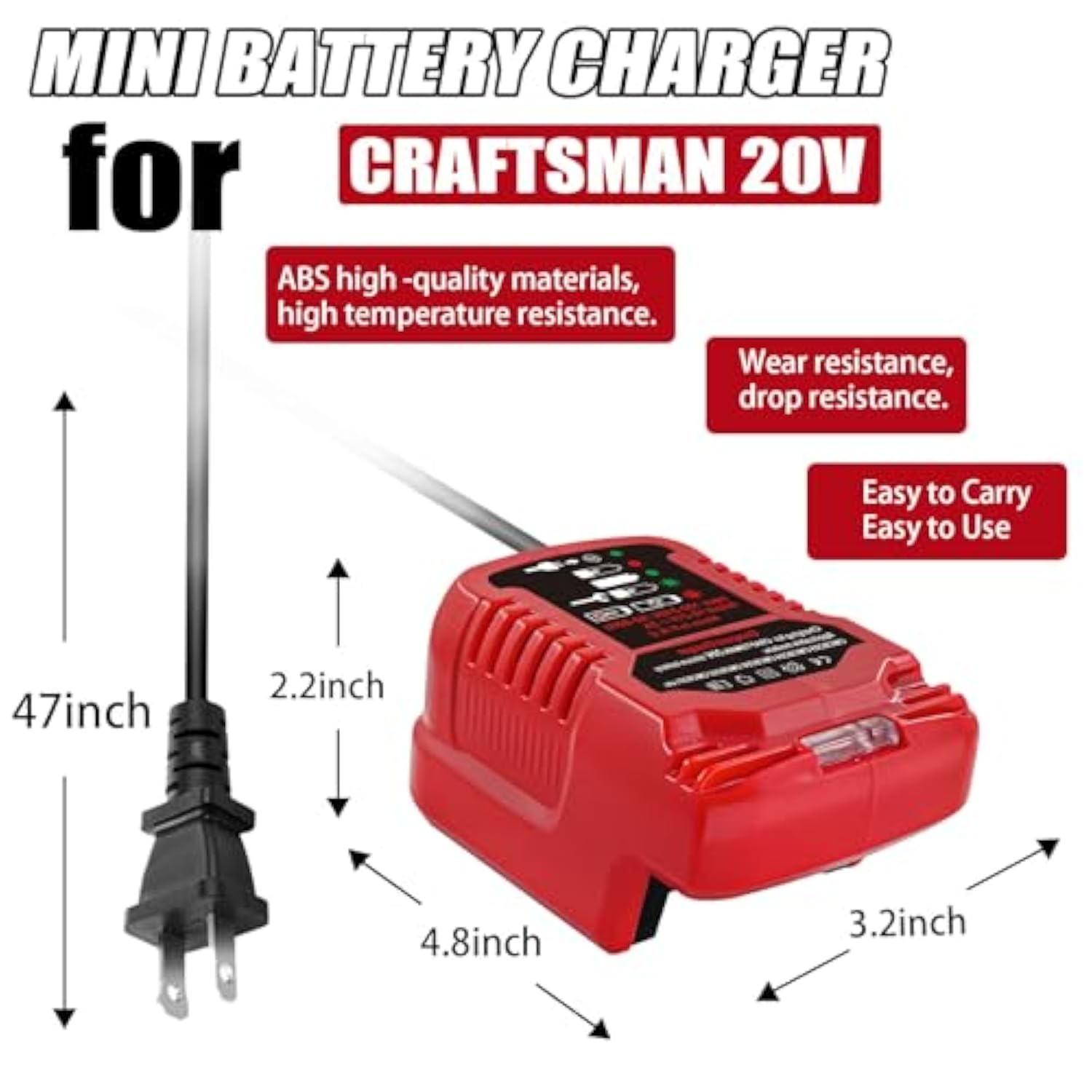 Cmcb104 V20 Battery Fast Charger Replacement For All Craftsman 20V Max V20 Lithium-Ion Battery Charger Cmcb124 Cmcb100 Cmcb101 For Craftsman V20 Lithium Battery Cmcb204 Cmcb202 Cmcb201