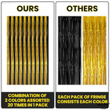 2-Pack Extra-Large Black & Gold Fringe Curtains 2026 NYE Backdrop