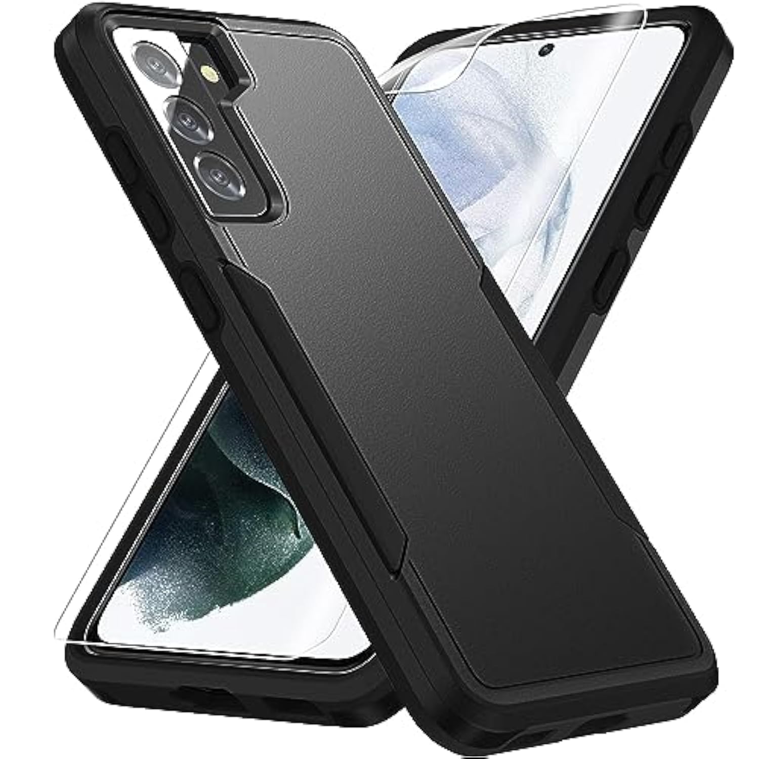 Samsung Galaxy S21 Rugged Case with HD Screen Protector Black