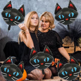 6pcs 22 Inch Black Cat Foil Balloons Scary Cat Face Halloween Party Decorations