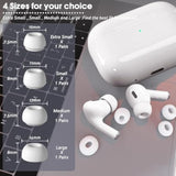 4 Pairs Replacement Ear Tips For Airpods Pro/Airpods Pro 2 With Noise Reduction Hole, Non-Slip Soft Silicone Airpods Pro Replacement Ear Tips With Portable Storage Box (Xs/S/M/L)