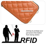 Crossbody Wallet Case For 13 Pro Max, Rfid Blocking Pu Leather Zipper Handbag Purse Flip Cover, Kickstand Folio Case With Card Slots Holder Wrist Strap Lanyard 5G 6.7 Inch (Brown)