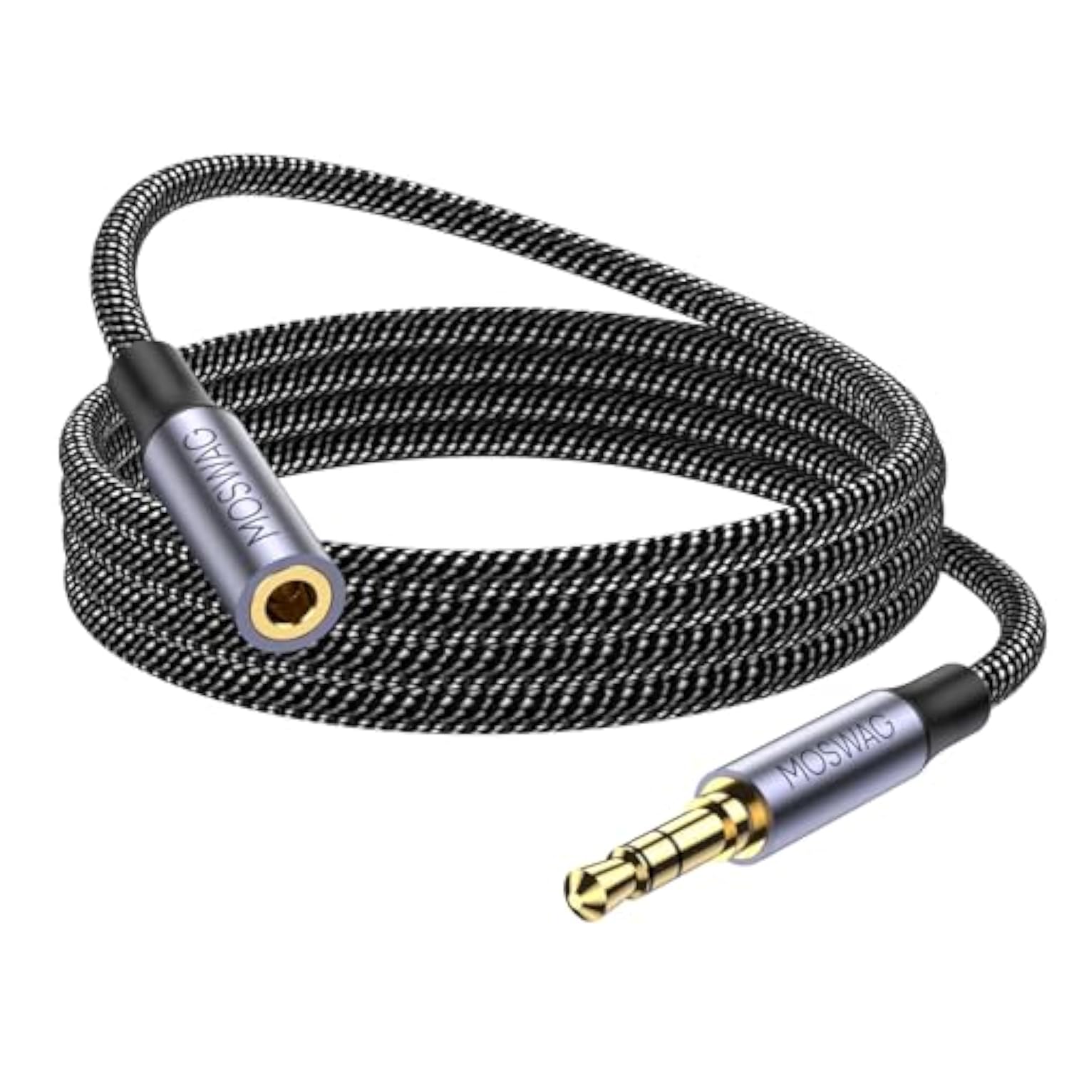 3.5Mm Extension Cable 6.6Ft/2Meter Audio Male To Female Stereo Extension Adapter Nylon Braided Cord Compatible For Home/Car Stereos Smartphones Headphones Tablets Media Players And More