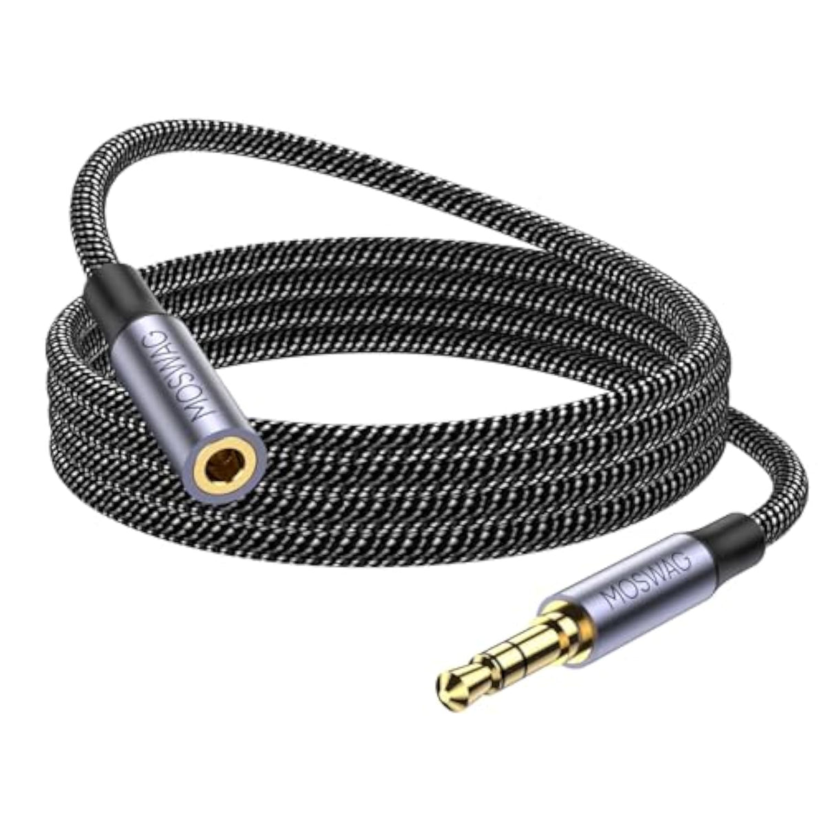3.5Mm Extension Cable 6.6Ft/2Meter Audio Male To Female Stereo Extension Adapter Nylon Braided Cord Compatible For Home/Car Stereos Smartphones Headphones Tablets Media Players And More