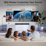 Sound Bar for Smart TV, 80W Surround Sound System, 2-in-1 Detachable Design, 2.0 Channel Soundbar, 4 Woofers & Dual Horn Tweeters, Bluetooth5.3 ARC