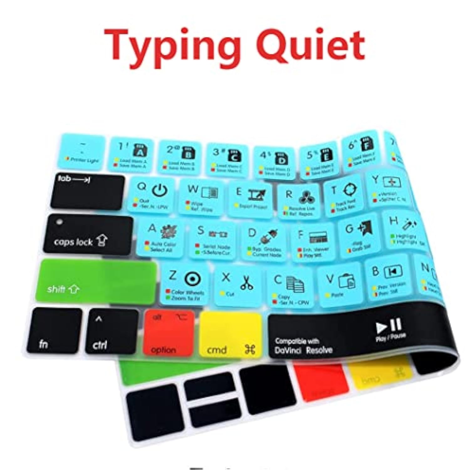 Davinci Resolve Shortcuts Keyboard Cover For Macbook Pro 14 16 M1 M2 Macbook P
