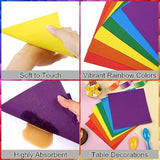 504-Piece Party Tableware Set - Rainbow Disposable Serves 72 Guests - 7" & 9" Paper Plates, 9Oz Cups, Napkins, Plastic Cutlery, Decorations, Neon Supplies