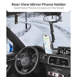 Rear View Mirror Phone Holder, Aluminum Alloy Mount Car Phone Holder Universal Rotatable And Retractable Rearview Mirror Phone Mount For Car Truck