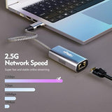 2.5G Usb C To Ethernet Adapter, Usb Type C To Lan Network Adapter Gigabit Comp