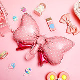 6 Pcs Pink Bow Balloon 35 Inch And 15 Inch Polka Dot Foil Balloons Pink Bow Decorations For Birthday Wedding Theme Party Decorations