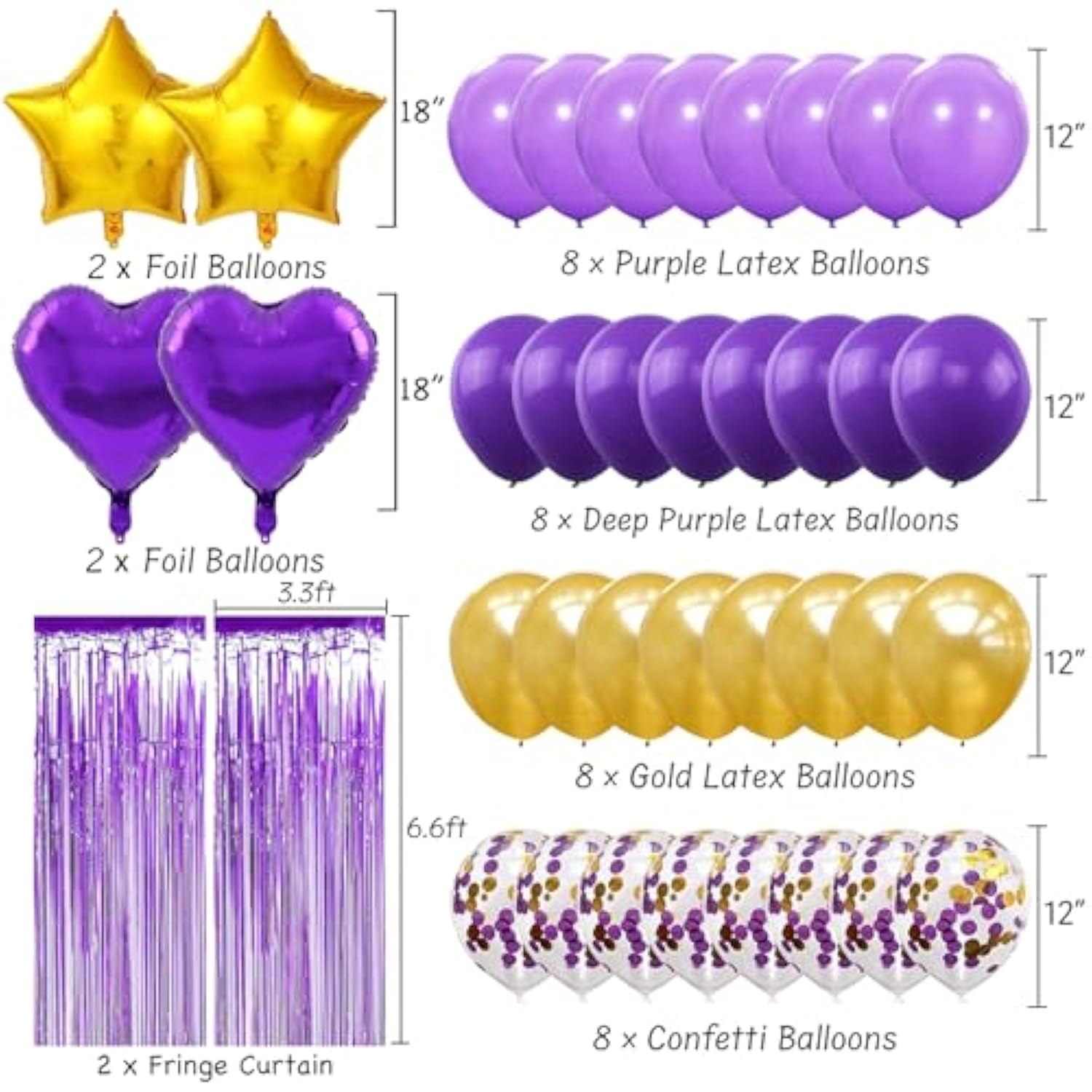 Purple Gold Birthday Party Decorations Supplies Happy Birthday Banner Honeycomb Balls Fringe Curtain Foil Balloons Hanging Swirls Cake Topper Tablecloth Party Supplies For Women Girls