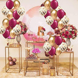 Burgundy Rose Gold Balloons Of 30Pcs For Burgundy Birthday Party Decor