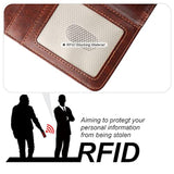 Detachable Wallet Case For Iphone 16 Plus Rfid Blocking Card Slots Holder Premium Pu Leather Magnetic Kickstand Shockproof Wrist Strap Removable Flip Protective Cover 5G 6.7 Inch (Brown)