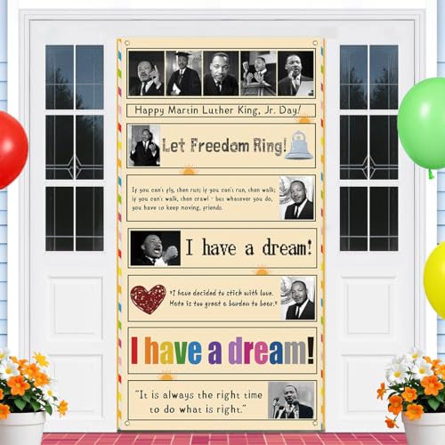 Martin Luther King Door Cover 71×35 Inch African American MLK Party Decor