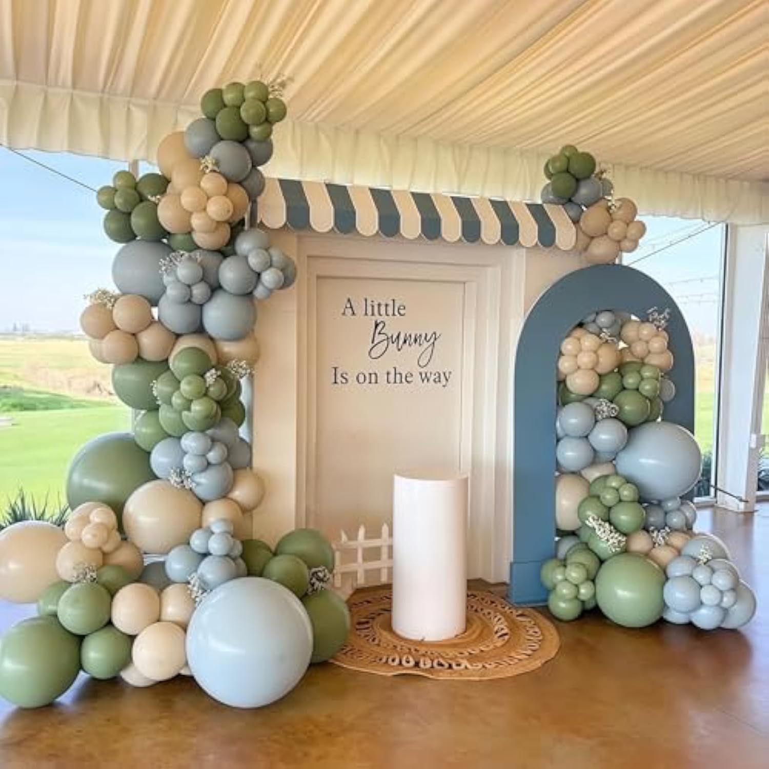 35pcs Sage Green & Blue Balloons for Baby Shower, Birthday  Boho Parties