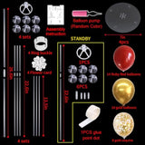 4 Balloon Stand Kit With Balloons For 2025 Graduation Christmas Wedding Anniversary Chinese New Year Birthday Party Decorations,New Years 2025?Red Gold?