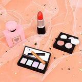 Makeup Cake Topper 4 Pack, Resin Cosmetics Lipstick Perfume Bottle Eye Shadow Blush Make Up Cake Decorations For Bridal Shower Bachelorette Girl Women Spa Salon Themed Birthday Party Supplies